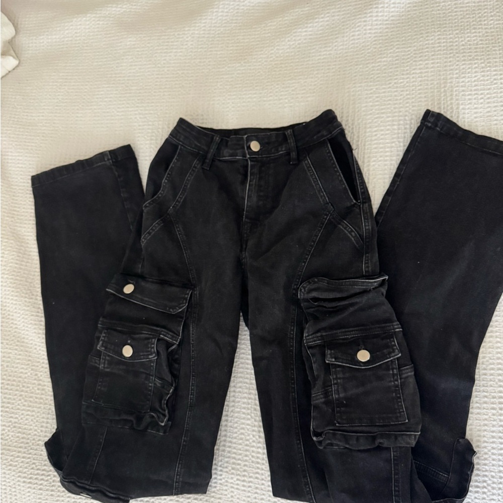 Fashion Nova Dark Cargo Jeans